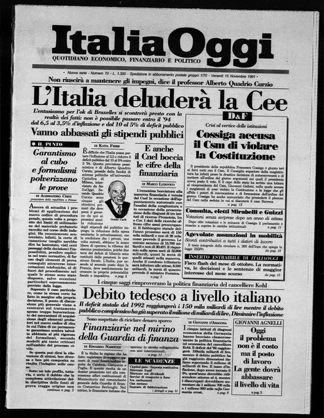 Italia oggi : quotidiano di economia finanza e politica